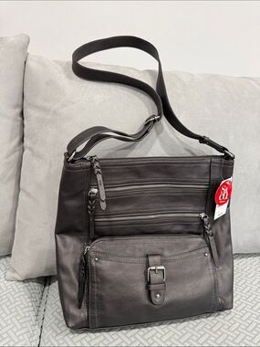 Style Co Nina Women's Messenger Medium New Adjustable Straps 3 Front Zipper Bag